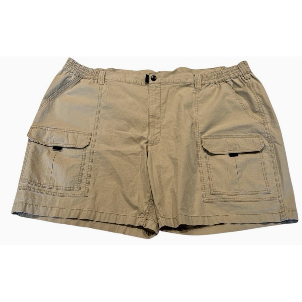 The Foundry Supply Mens Cargo Shorts 54 Ripstop Flat Front Khaki Cotton‎ Blend